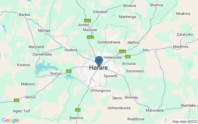 Kaart met locatie Markt in Harare